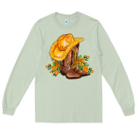 Matcha yellow  cowgirl and roses Long Sleeve Tee - AdoDesignShop