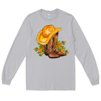 Moon Dust yellow  cowgirl and roses Long Sleeve Tee - AdoDesignShop