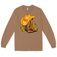 Toasted Coconut yellow  cowgirl and roses Long Sleeve Tee - AdoDesignShop
