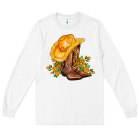 White yellow  cowgirl and roses Long Sleeve Tee - AdoDesignShop