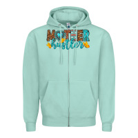 Seafoam mother hustler Zipper Hoodie - texasbilliewilder