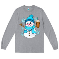 Heather Grey cute snowman Long Sleeve Tee - Zillion Design Studio