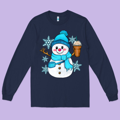 Long Sleeve Tee cute snowman