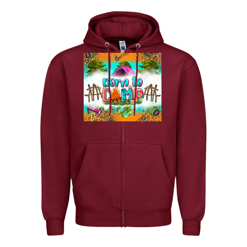 Born To Camp Zipper Hoodie by Zillion Design Studio | Teevron