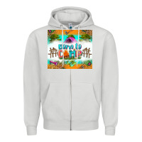 Dove Grey born to camp Zipper Hoodie - Zillion Design Studio