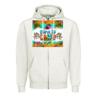 Oatmeal Heather born to camp Zipper Hoodie - Zillion Design Studio