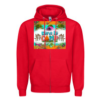 Red born to camp Zipper Hoodie - Zillion Design Studio