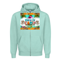 Seafoam born to camp Zipper Hoodie - Zillion Design Studio
