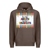 Coffee see the ability not the disability Premium Hoodie - MaliasSmallBusiness
