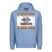 Colony Blue see the ability not the disability Premium Hoodie - MaliasSmallBusiness