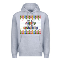 Heather Grey see the ability not the disability Premium Hoodie - MaliasSmallBusiness