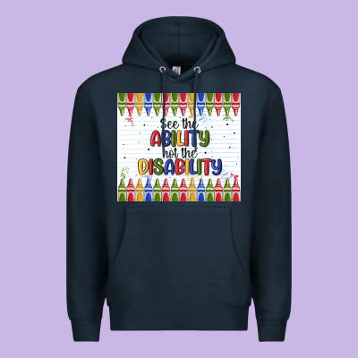 See The Ability Not The Disability Premium Hoodie Designed By Maliassmallbusiness