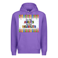 Purple see the ability not the disability Premium Hoodie - MaliasSmallBusiness