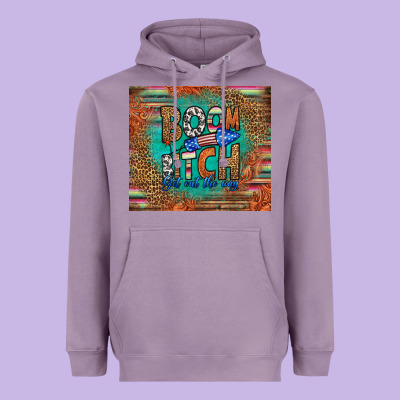 Boom Bitch Get Out The Way Heavyweight Hoodie Designed By Hra Design Shop