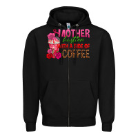 Black mother hustler wt a side of coffee Zipper Hoodie - texasbilliewilder