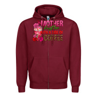 Burgundy mother hustler wt a side of coffee Zipper Hoodie - texasbilliewilder