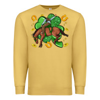 Antique Gold cowboy with shamrock Premium Sweatshirt - Artiststas