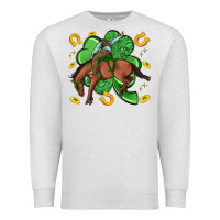 Oatmeal Heather cowboy with shamrock Premium Sweatshirt - Artiststas
