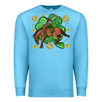 Ocean Blue cowboy with shamrock Premium Sweatshirt - Artiststas