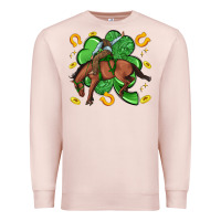 Pale Pink cowboy with shamrock Premium Sweatshirt - Artiststas