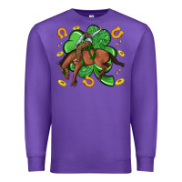 Purple cowboy with shamrock Premium Sweatshirt - Artiststas