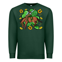Sports Green cowboy with shamrock Premium Sweatshirt - Artiststas