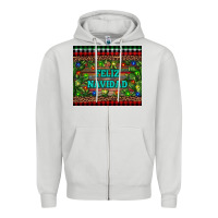 Dove Grey feliz navidad Zipper Hoodie - RanaPortraitStore