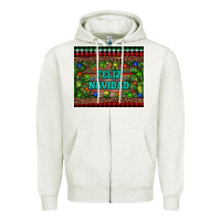 Oatmeal Heather feliz navidad Zipper Hoodie - RanaPortraitStore