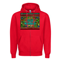 Red feliz navidad Zipper Hoodie - RanaPortraitStore