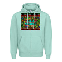 Seafoam feliz navidad Zipper Hoodie - RanaPortraitStore