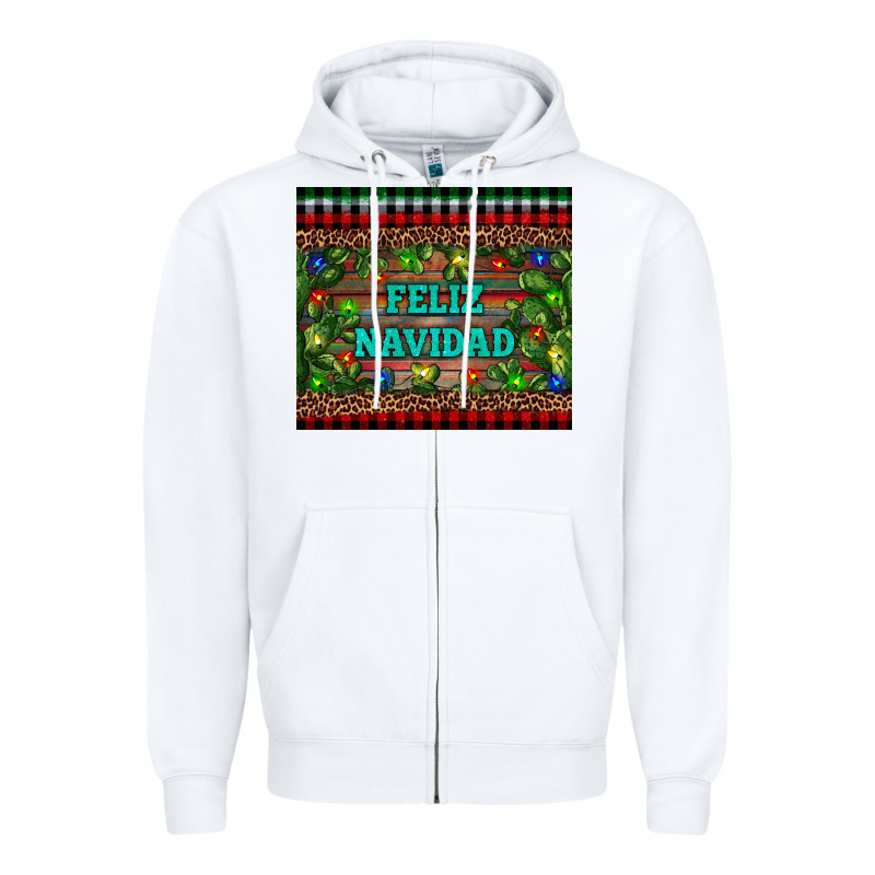 Feliz Navidad Zipper Hoodie by RanaPortraitStore | Teevron