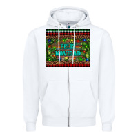 White feliz navidad Zipper Hoodie - RanaPortraitStore