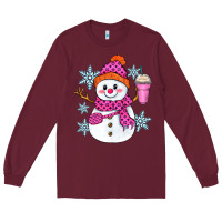Burgundy bougie snowman Long Sleeve Tee - Zillion Design Studio