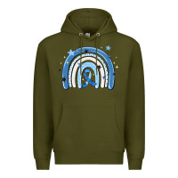 Army Green in april wear blue autism awareness Premium Hoodie - MaliasSmallBusiness