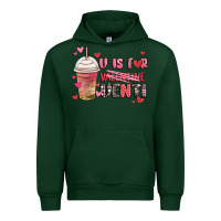 Forest Green v is for valentine venti coffee cup Urban Hoodie - MaliasSmallBusiness