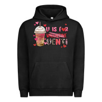 Pigment Black v is for valentine venti coffee cup Urban Hoodie - MaliasSmallBusiness