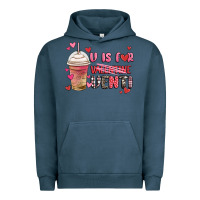 Pigment Midnight Navy v is for valentine venti coffee cup Urban Hoodie - MaliasSmallBusiness