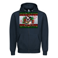 Navy christmas heifers Zipper Hoodie - RanaPortraitStore