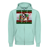 Seafoam christmas heifers Zipper Hoodie - RanaPortraitStore