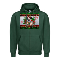 Sports Green christmas heifers Zipper Hoodie - RanaPortraitStore