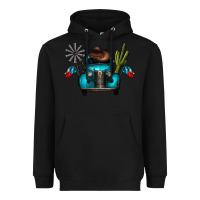 Black texas truck Heavyweight Hoodie - CowhideDigitalArt
