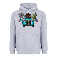 Heather Grey texas truck Heavyweight Hoodie - CowhideDigitalArt