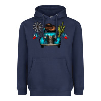 Navy texas truck Heavyweight Hoodie - CowhideDigitalArt