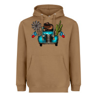 Toasted Coconut texas truck Heavyweight Hoodie - CowhideDigitalArt