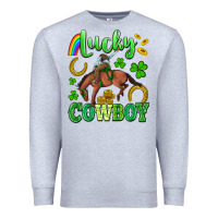 Heather Grey lucky cowboy Premium Sweatshirt - Artiststas