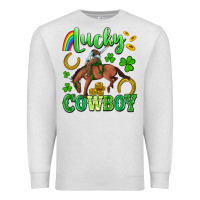 Oatmeal Heather lucky cowboy Premium Sweatshirt - Artiststas