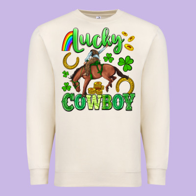 Lucky Cowboy Premium Sweatshirt Designed By Artiststas