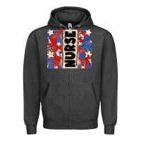 Charcoal Heather american nurse Zipper Hoodie - Zillion Design Studio