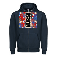Navy american nurse Zipper Hoodie - Zillion Design Studio