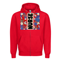 Red american nurse Zipper Hoodie - Zillion Design Studio